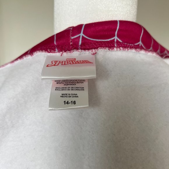 Marvel Spider-Man Gwen Ghost Spider Fleece Zip Up Hoodie - Junior 14/16 Women XS - Picture 7 of 7